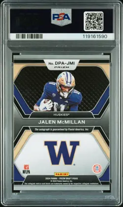 ✨SP /75✨2024 Jalen McMillan Prizm Draft Picks Blue Ice Auto RC💎PSA 10💎 - Image 2