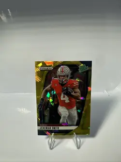 2025 Panini Prizm Jeremiah Smith #160 Gold Cracked Ice Ohio State SKU525 - Image 1