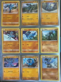 Pokemon Card Species Set Lot - 9x Unique Cards / Riolu Family - Image 1