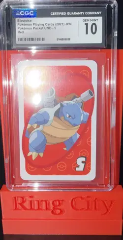 2021 POKEMON PLAYING CARDS JPN POKEMON POCKET UNO RED BLASTOISE CGC 10 GEM MINT - Image 1