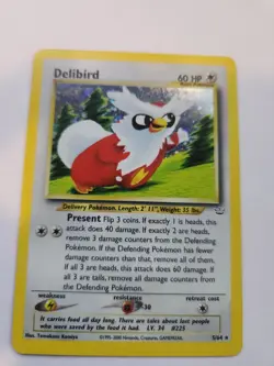 Delibird Neo Holo Base Pokemon Card WOTC NM - Image 5