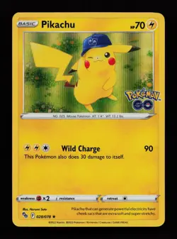 Pikachu 028/078 Holo Rare Pokemon GO Pokemon Cards - Image 1