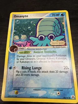 Omanyte 60/92 Legend Maker STAMPED Reverse Holo Pokemon Card 💦🔥🔥 - Image 1