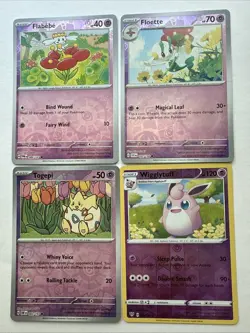 ~Cute cards~ 4 Card Lot Reverse Holo - Psychic type, Wigglytuff Pokemon TCG - Image 1