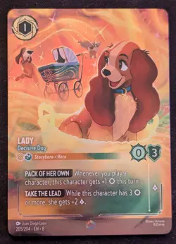 Disney Lorcana Lady - Decisive Dog (Enchanted) 205/204 - NM - Image 1