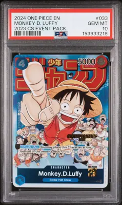 2024 ONE PIECE CHAMPIONSHIP 2023 EVENT PACK #033 MONKEY D. LUFFY PSA 10 - Image 1