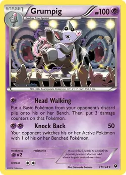 Grumpig 31/124 XY - Fates Collide Pokemon Card NM - Image 1