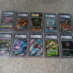 CGC pokemon slabs lot-10 cards total. Espeon, Blaziken, Vulpix, Lapras - Image 1