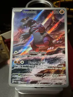 Pokemon Groudon Illustration Rare Holo 199/182 SV04 Paradox Rift 130 HP Card - Image 1
