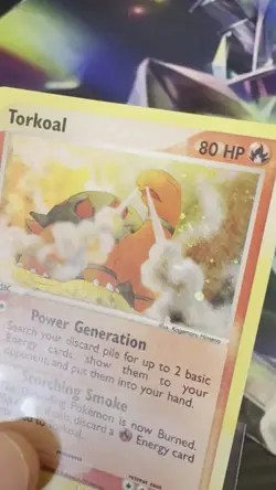 Pokemon TCG Torkoal Holo Card 12/97 Dragon MP **Swirl** - Image 2