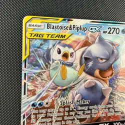 Pokemon TCG Blastoise & Piplup GX 38/236 Tag Team Cosmic Eclipse Holo Rare Card - Image 3