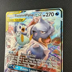 Pokemon TCG Blastoise & Piplup GX 38/236 Tag Team Cosmic Eclipse Holo Rare Card - Image 4