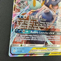 Pokemon TCG Blastoise & Piplup GX 38/236 Tag Team Cosmic Eclipse Holo Rare Card - Image 5
