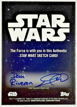 Cassian Andor 1/1 Artist Sketch Card by Dan Riveron Topps Chrome Star Wars - Image 2