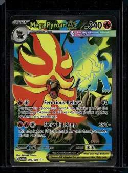 Mega Pyroar ex 099/086 Full Art Ultra Rare NM ME04 Chaos Rising Pokemon Card - Image 1