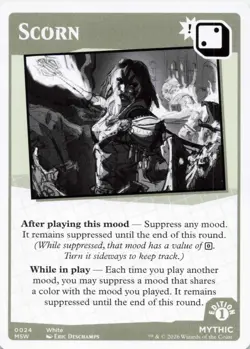 MTG Secret Lair Mood Swings - Scorn - Mythic - Card # 0024 - Image 1