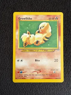 Pokemon TCG Growlithe Neo Destiny Card 68/105 Unlimited Common LP - Image 1