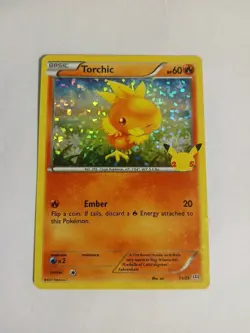 NM Torchic HOLO BLEED McDonald's Promo 25th Anniversary Pokemon Card 11/25 - Image 2