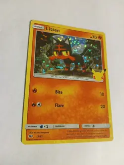 NM Litten Holo-Bleed McDonald's Promo 25th Anniversary Pokemon Card 15/25 - Image 1