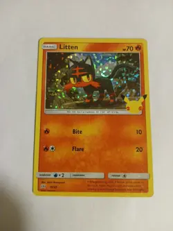 NM Litten Holo-Bleed McDonald's Promo 25th Anniversary Pokemon Card 15/25 - Image 2