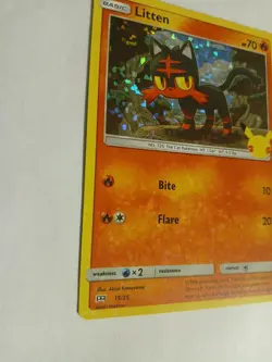 NM Litten Holo-Bleed McDonald's Promo 25th Anniversary Pokemon Card 15/25 - Image 4
