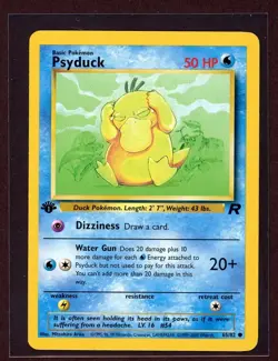 1st Ed Psyduck Non-Holo WOTC Pokemon Card 65/82 Rocket Set NM/M - Image 1