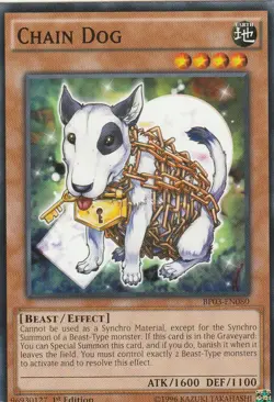 YUGIOH CARD 1 x CHAIN DOG BP03-EN080 1ST EDITION - Image 1
