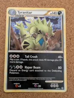 Tyranitar - 26/95 Pokemon Card Regular Finish HGSS Unleashed Star Rare - NM - Image 1