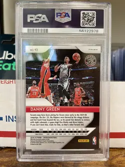 2018-19 Panini Prizm Silver Prizm Danny Green #43 PSA 9 MINT - Image 2