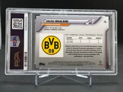 Erling Haaland 2019-20 Topps Chrome UCL SAPPHIRE Edition RC PSA 10 Card #74 - Image 2