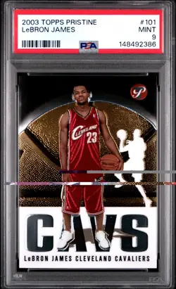 2003-04 Topps Pristine #101 LEBRON JAMES ROOKIE CARD RC PSA 9 MINT Cavaliers - Image 1