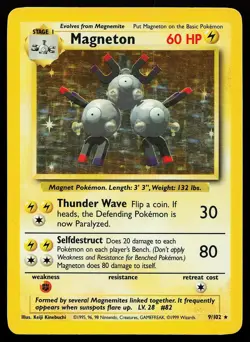 Magneton 9/102 Holo Rare Base Set Unlimited Pokemon Card - Image 1