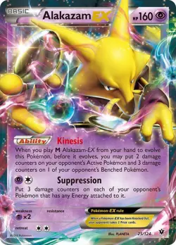 Alakazam EX 25/124 XY - Fates Collide Pokemon Card NM - Image 1