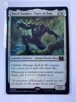 Black Panther, Claws of Bast #0829 (Foil) MTG Commander Marvel Super Heroes - NM - Image 1