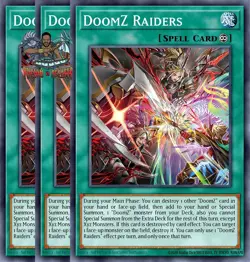Yugioh! 3x DoomZ Raiders DOOD-EN057 Super Rare 1st Ed NM - Image 1