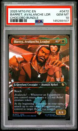 2025 MTG FINAL FANTASY COMMANDER CHOCOBO BUNDLE BARRET, AVALANCHE LEADER PSA 10 - Image 1