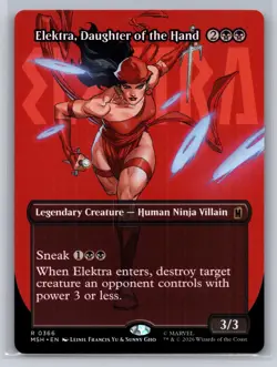 Elektra, Daughter of the Hand (Borderless) Marvel Super Heroes MTG NM - Image 1