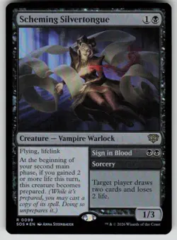 Scheming Silvertongue Foil Rare Secrets of Strixhaven 99 MTG Near Mint 2026 - Image 1