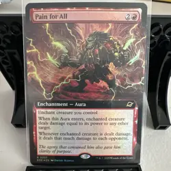 MTG Pain for All EoE extended art foil Rare Enchantment Aura EN 0337 2025 - Image 2