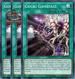 Yugioh! 3x Gouki Gameface DOOD-EN056 Common 1st Ed NM - Image 1