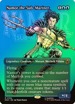 Namor the Sub-Mariner Foil Borderless Marvel Super Heroes NM MTG - Image 1
