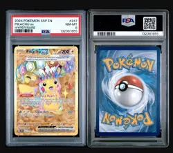 Pokemon 2024 Sv08 Surging Sparks Pikachu ex Hyper Rare PSA 8 #247/191 - Image 3