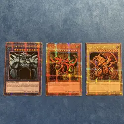Yu-Gi-Oh! Secret Rare Egyptian God Card Set - Quarter Century-Ra/Obelisk/Slifer - Image 1