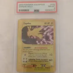 Pokemon 2003 Aquapolis Zapdos Holo Rare H32/H32 PSA 8 English - Image 2