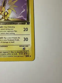 POKEMON Card TEAM ROCKET 1st Edition DARK JOLTEON #38/82 Uncommon LP - Image 4