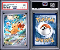 2023 Pokemon Pikachu SVP Paldea Evolved PC ETB Card PSA 9 - Image 1