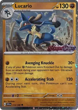 Lucario (Scarlet & Violet Stamp) Holo Uncommon Miscellaneous Cards 114/198 NM - Image 1