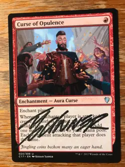 Magic the Gathering MTG Curse of Opulence signed Commander 2017 NM - Image 1
