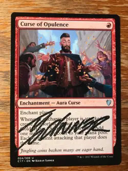 Magic the Gathering MTG Curse of Opulence signed Commander 2017 NM - Image 2