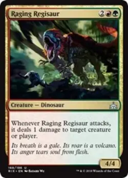 1x Raging Regisaur - Foil MTG - Rivals of Ixalan - Light Play - Image 1